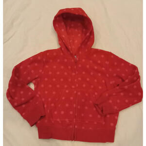 Gymboree Girl's Size 8 Red Polka Dot Full Zip Fleece Hoodie Sweatshirt